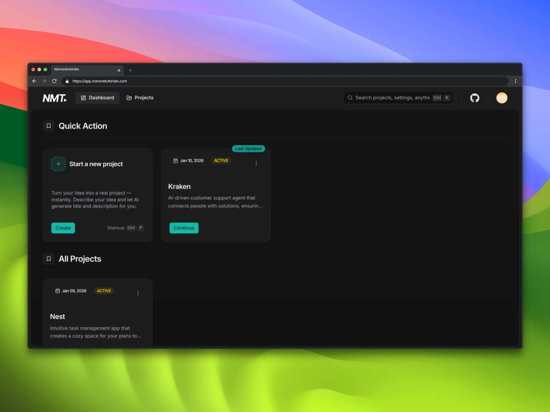 NoMoreTutorials project screenshot 1